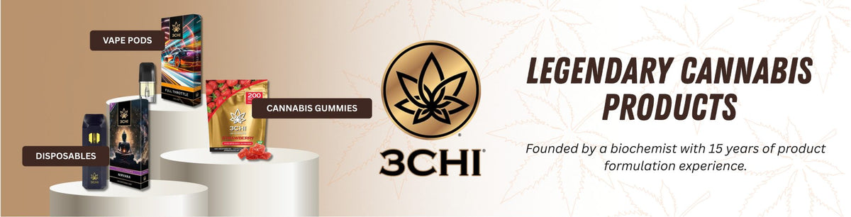 3CHI THC vapes and gummies featuring premium hemp-derived disposable vapes and flavorful gummy products.
