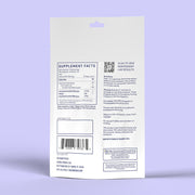 Back of Green Roads Sleepy Z’s 10-count pouch showing supplement facts, directions, warnings, and a QR code for lab results.