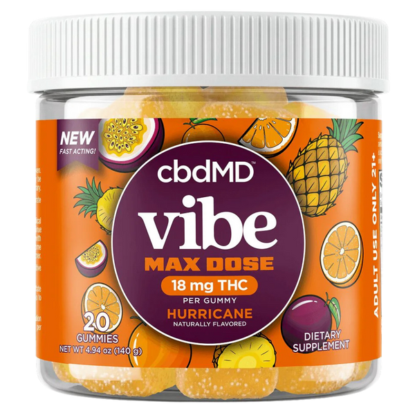 cbdMD | Delta-9 THC Gummies Max Dose Hurricane | 18mg – 20 Count