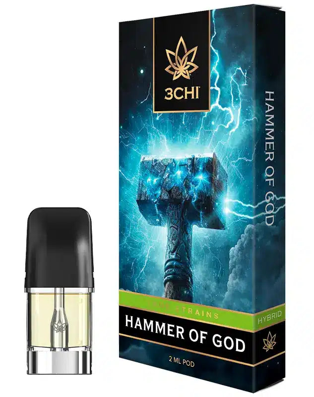 True Strains THC Vape Pod 2g Disposable Hammer of God