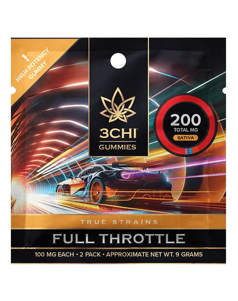3CHI | True Strains High Potency Gummies Full Throttle Sativa | 200mg - 2ct