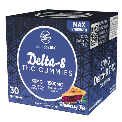 Cannabis Life | Delta-8 THC Gummies - Blueberry Pie | 50mg - 30ct
