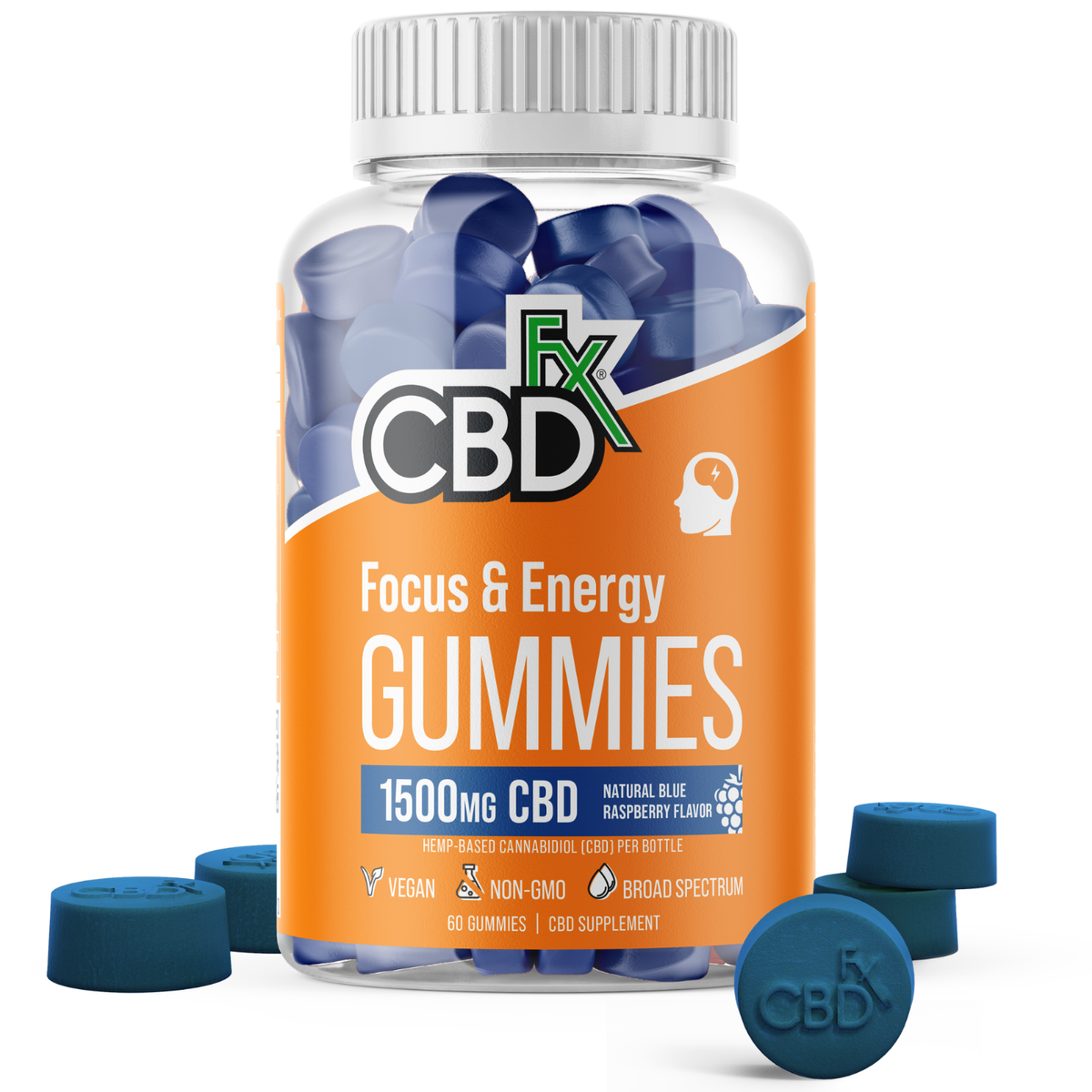 CBDfx CBD Focus & Energy Gummies 1500mg - 60ct Focus & Energy