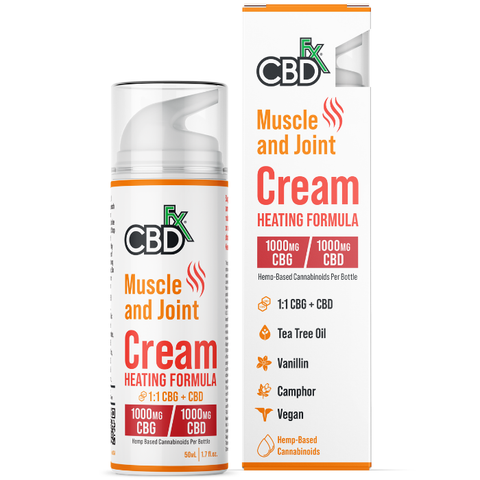 CBDfx | CBD Cream - 1000mg Heating Formula | Muscle & Joint Heating Pain Cream