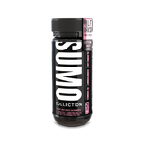 Alt Text: Half Bak’d Cotton Candy Swirl Sumo Gummies jar from the Sumo Collection, featuring a black container with vertical white "SUMO" branding and pink flavor label.