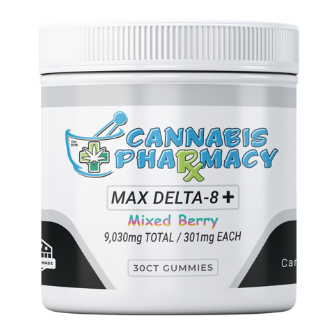 Cannabis Pharmacy | Heavyweight Delta8 Max | 250mg D8 + 50mg CBD + 1mg THCP - Mixed Berry - 30ct