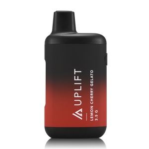 Front of Lemon Cherry Gelato THCA Vape with sleek design and vibrant citrus and cherry details