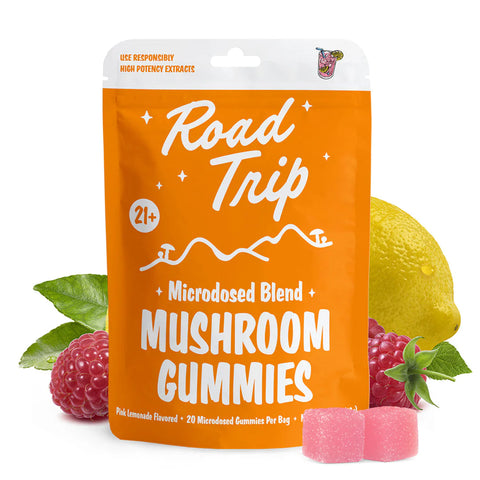 Road Trip | Microdosed Pink Lemonade Mushroom Gummies | Functional Mushrooms - Micro Dose - 20ct
