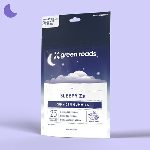 Green Roads | Sleepy Z's Sleep Gummies On The Go | 25mg-10 Count