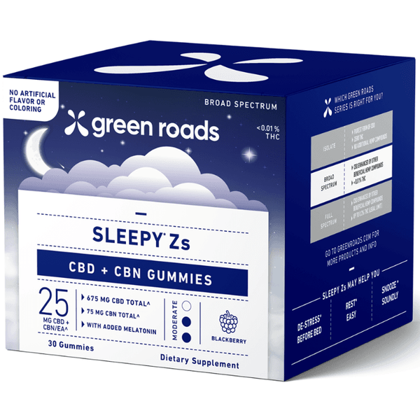 CBD Sleep Gummies | Sleepy Z's | Green Roads | 25mg | 30 Count