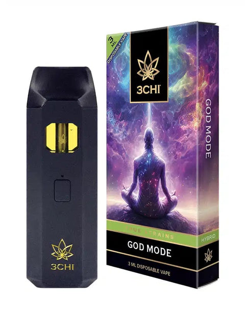 3CHI | True Strains God Mode THC Vape | Hybrid - 3g Disposable Vape