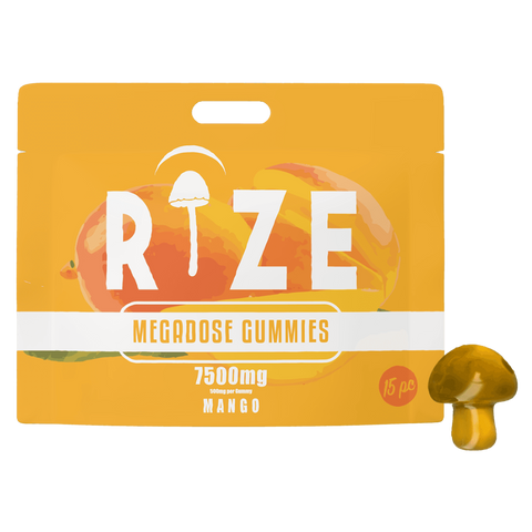 Rize | Mango Mushroom Gummies | Megadose 7500mg - 15ct
