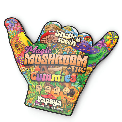 Shaka Sweets | Magic Mushroom + THC Gummies | Papaya - 8ct