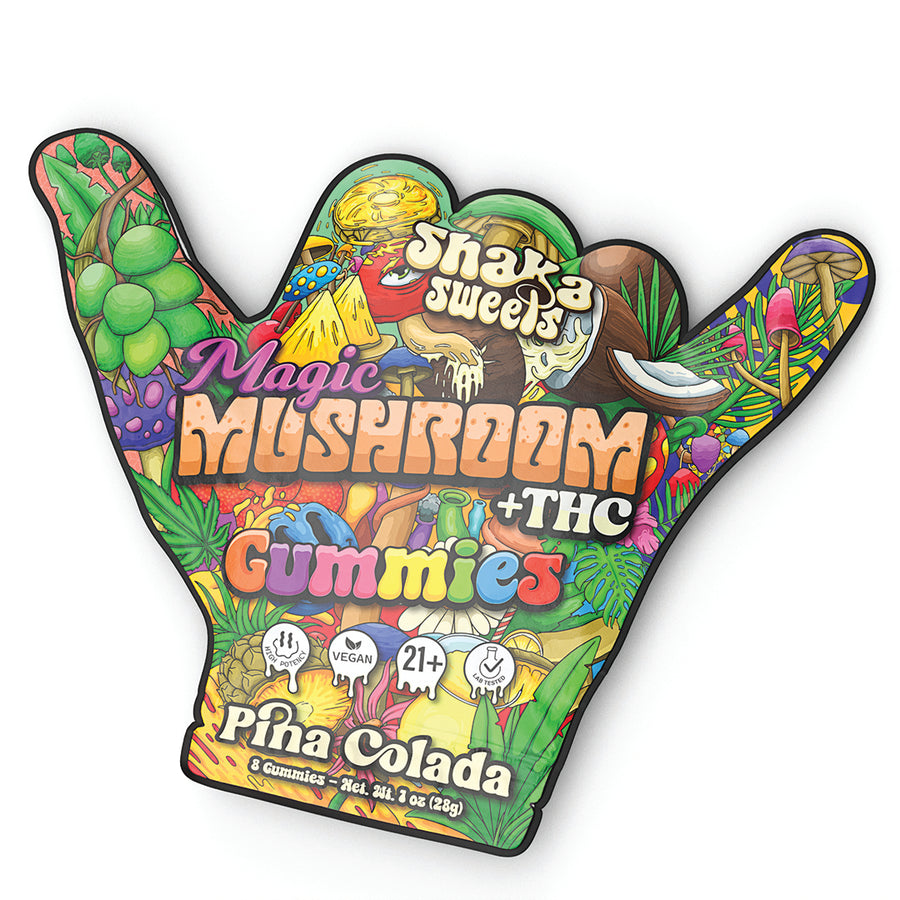 Shaka Sweets | Magic Mushroom + THC Gummies | Pina Colada – 8ct – front view