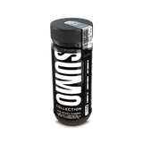 Angled image of the Half Bak’d Slushie Sumo Gummies jar showing vertical SUMO logo and silver flavor tag marked “SLUSHIE.” The label lists 10,000mg total cannabinoids, with 25 gummies per jar.