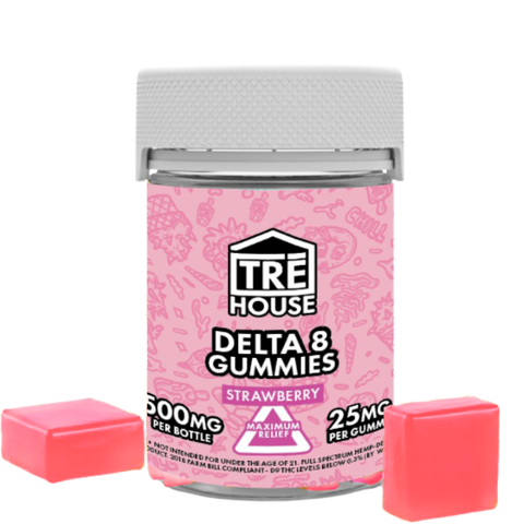TRE House | Delta-8 THC Gummies - Strawberry | 25mg - 20ct