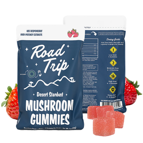 Road Trip | Strawberry Mushroom Gummies  | Desert Stardust - High Potency Extract - 8ct