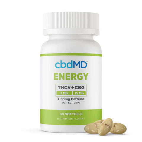 cbdMD | THCv Energy Capsules | 50mg Caffeine + 3mg THCv - 30ct
