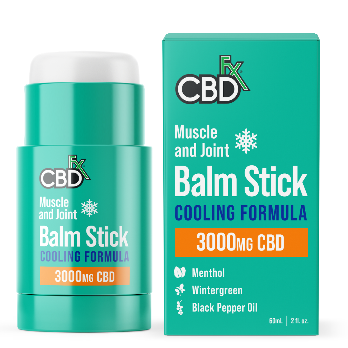 CBDfx CBD Balm Stick Cooling Formula 3000mg