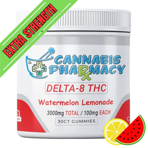 Cannabis Pharmacy Delta-8 THC Gummies | 100mg - Watermelon Lemonade - 30ct