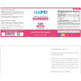 cbdMD | CBD Gummies Tropical Mix | 1500mg – 30 Count – Gummy Ingredient Lable