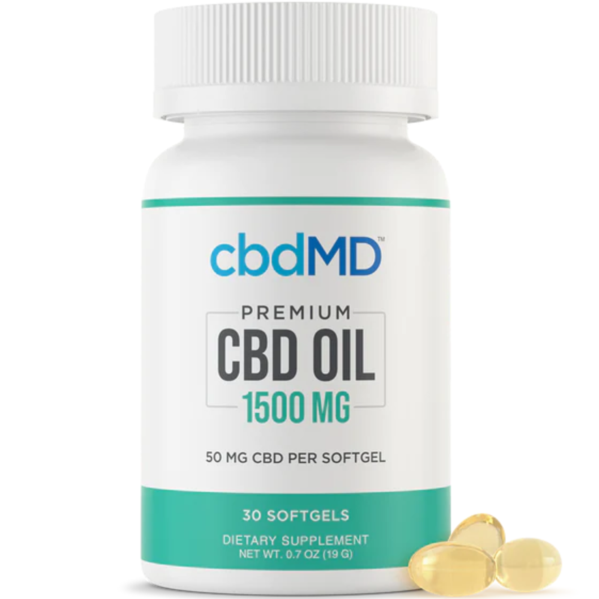 cbdMD CBD Broad Spectrum Softgels 1500mg - 30ct 30 Count
