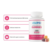 cbdMD | CBD Gummies Tropical Mix | 6000mg – 60 Count – Gummy Info