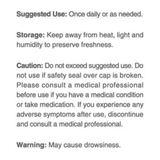 Suggested use and storage instructions for CBDMD 1500mg CBD Tincture, outlining how to use the product and how to store it properly