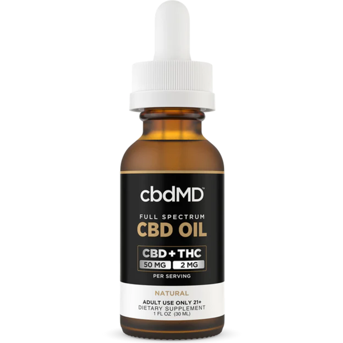 cbdMD Full Spectrum CBD Tincture Natural Flavor - 30mL 1500mg