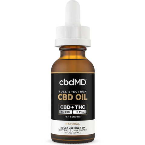 cbdMD | Full Spectrum CBD Tincture Natural Flavor | 1,500mg - 30 ML