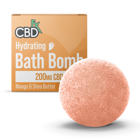 CBDfx | CBD Bath Bomb - Hydrating | 200mg Mango & Shea Butter Bath Bomb