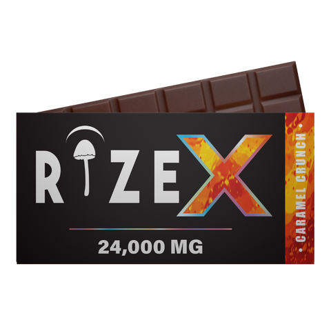 Rize | Caramel Crunch Mushroom Chocolate Bar | Megasdose 24g Bar
