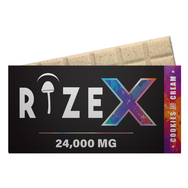 Rize | Cookies & Cream Mushroom Chocolate Bar | Megasdose 24g Bar – Ccream