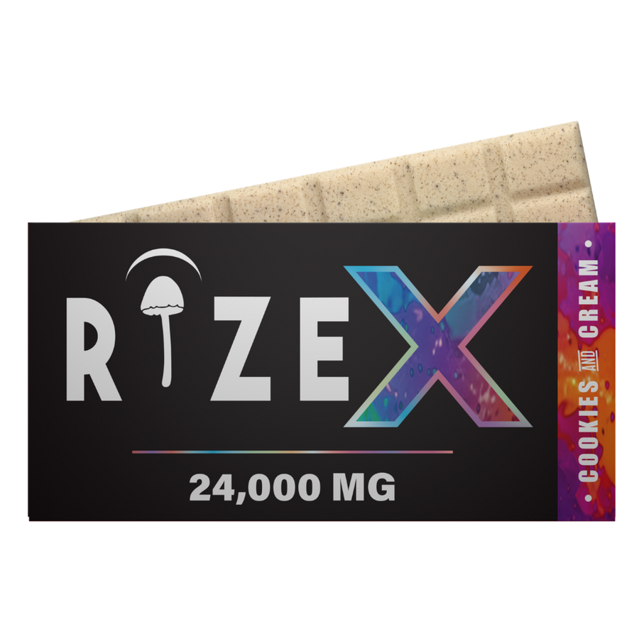 Rize | Cookies & Cream Mushroom Chocolate Bar | Megasdose 24g Bar – Ccream