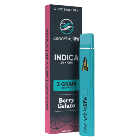 Cannabis Life | Berry Gelato THC Vape Pen | 3g Hybrid - Delta 8 THC Disposable Vape