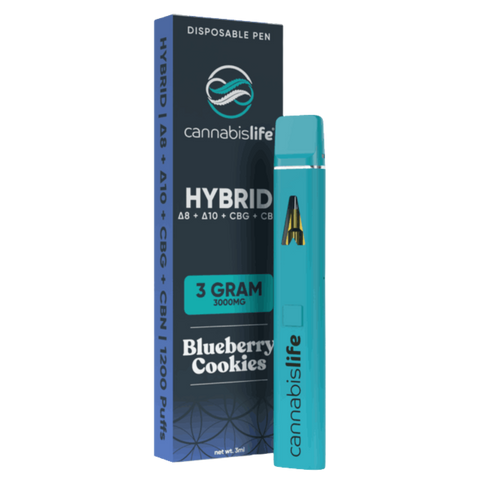 Cannabis Life | Blueberry Cookies THC Vape Pen | 3g Hybrid - Entourage Blend Disposable Vape