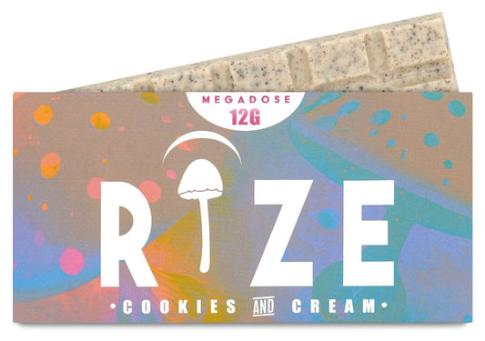 Rize | Cookies & Cream Mushroom Chocolate Bar | Megasdose 12g Bar