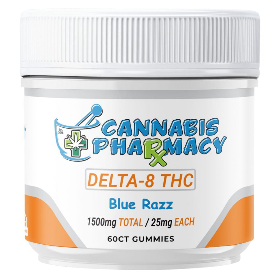 Cannabis Pharmacy Delta-8 THC Gummies | 25mg – Blue Raspberry – 60ct