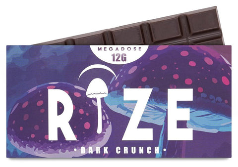 Rize | Dark Crunch Mushroom Chocolate Bar | Megasdose 12g Bar