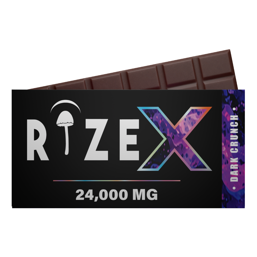 Rize | Dark Crunch Mushroom Chocolate Bar | Megasdose 24g Bar