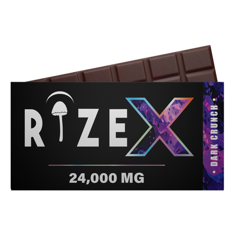 Rize | Dark Crunch Mushroom Chocolate Bar | Megasdose 24g Bar