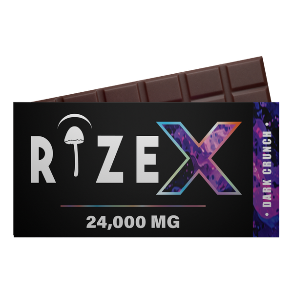 Rize | Dark Crunch Mushroom Chocolate Bar | Megasdose 24g Bar