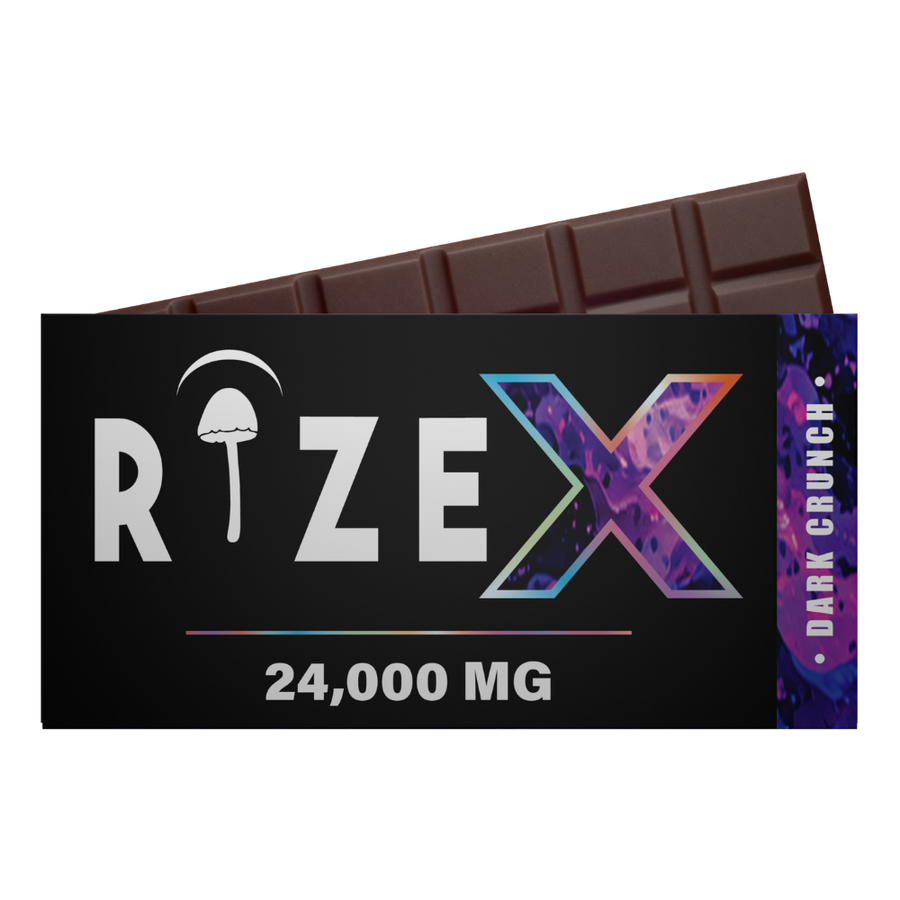 Rize | Dark Crunch Mushroom Chocolate Bar | Megasdose 24g Bar