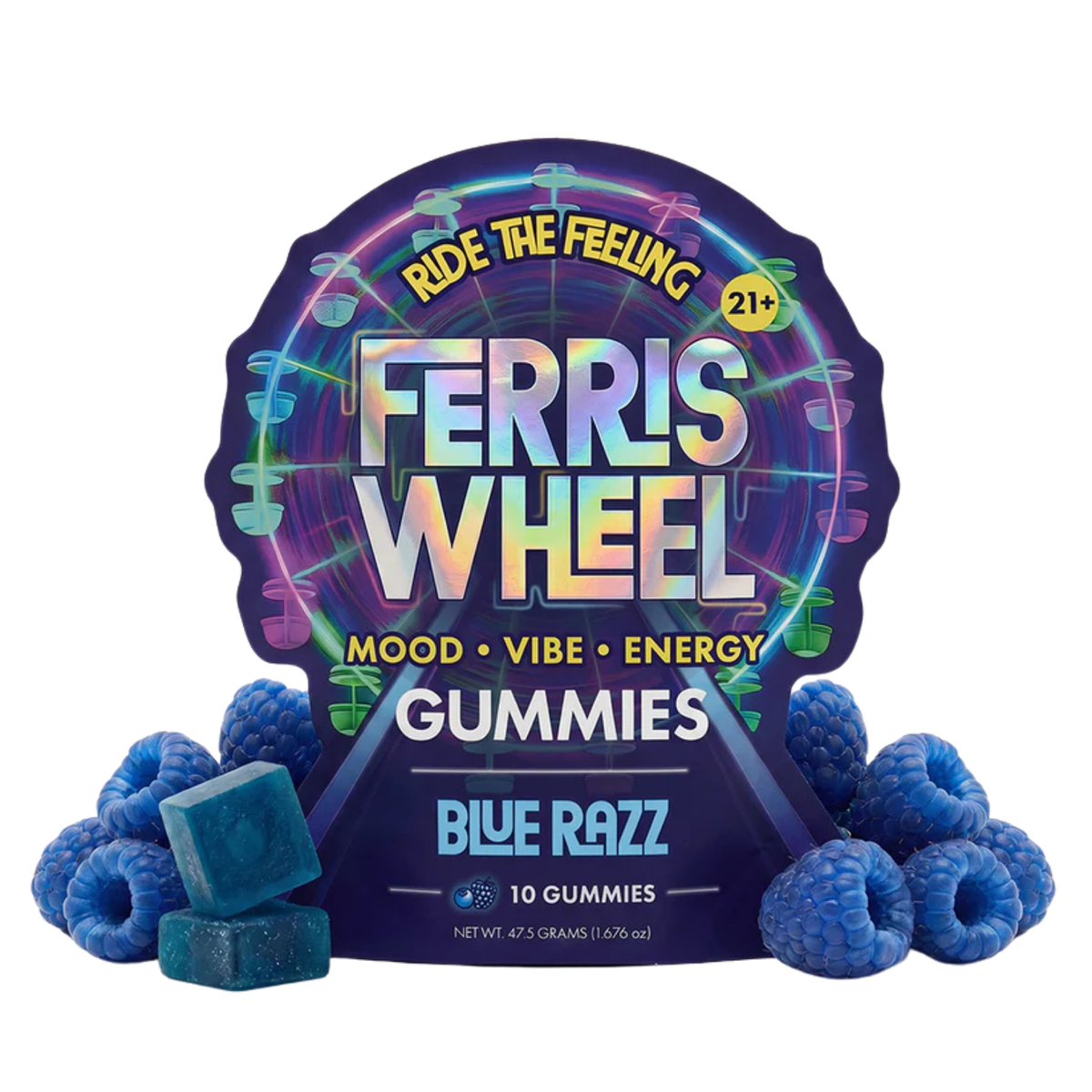 Ferris Wheel Daily Mood Gummies - 10ct Blue Razz