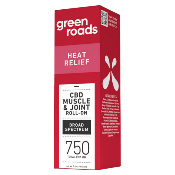 Green Roads | CBD Cream – 750mg Heating Formula | Muscle & Joint Heat Relief Roll-On