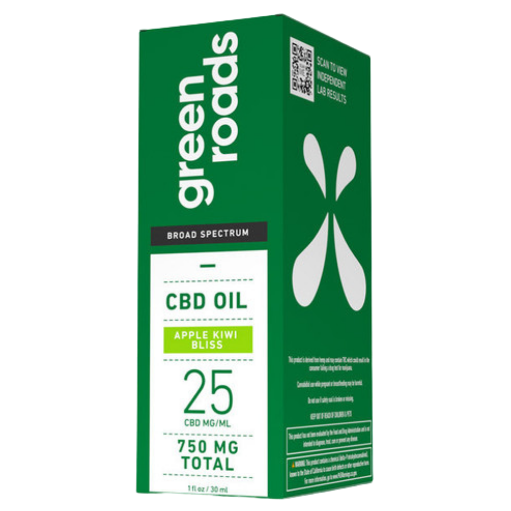 Green Roads Broad Spectrum CBD Tincture Apple Kiwi - 30mL 750mg