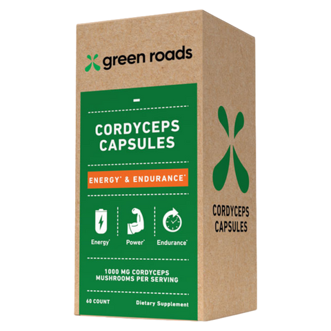 Green Roads | Nootropic Mushrooms Energy & Endurance Capsules | 500mg - 60 Count