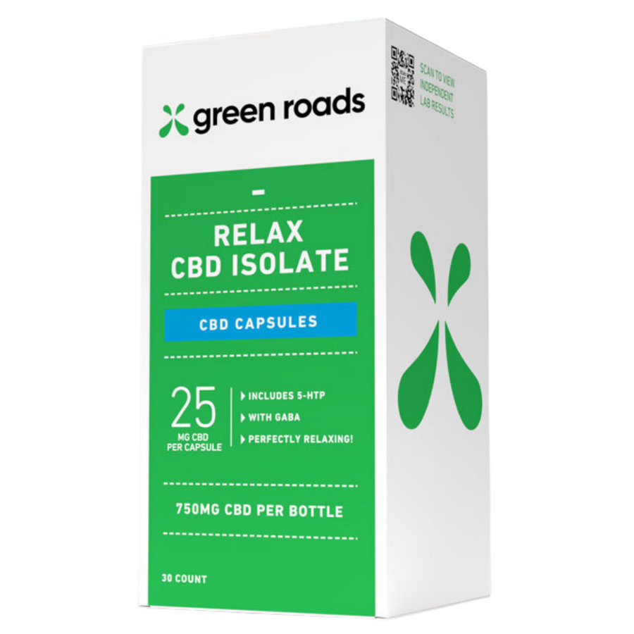 Green Roads | CBD Relax Capsules | 25mg – 30 Count – Realx Caps