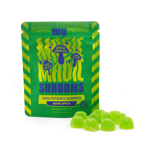 My Magic Shrooms | Sour Apple Mushroom Gummies | Green Putty - 10ct