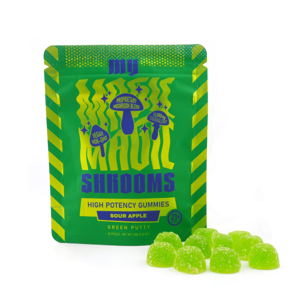 My Magic Shrooms | Sour Apple Mushroom Gummies | Green Putty – 10ct – Gummi